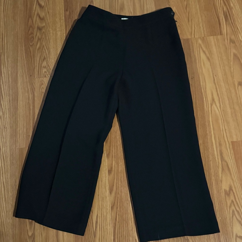 Whistles Classic Black Wide-Leg‎ Trouser Pants Size 6 Business Luxury Work